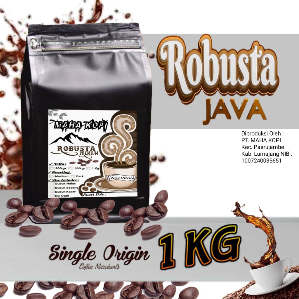 

Kopi Robusta 1Kg Java Premium Pilih Biji kopi Atau Bubuk