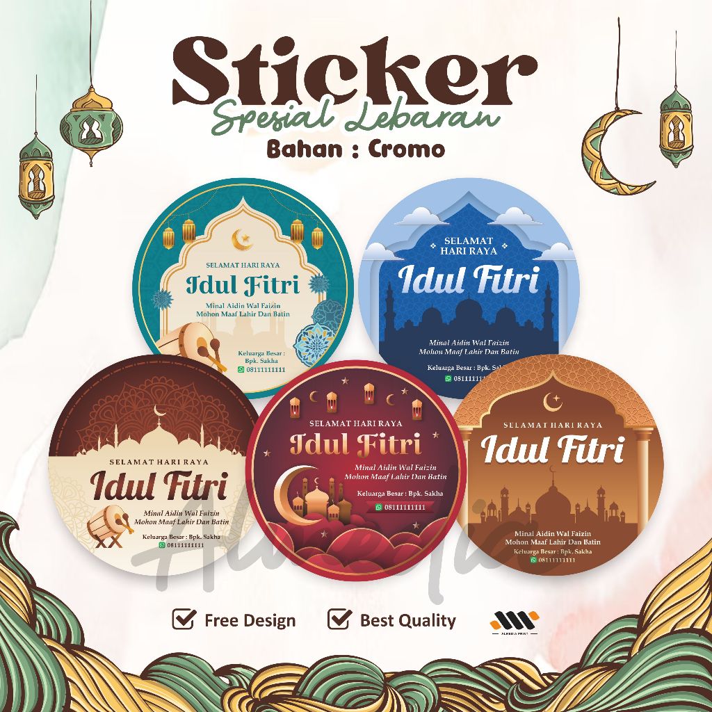 

(MINIMAL 100 PCS) STICKER KEMASAN SPESIAL LEBARAN