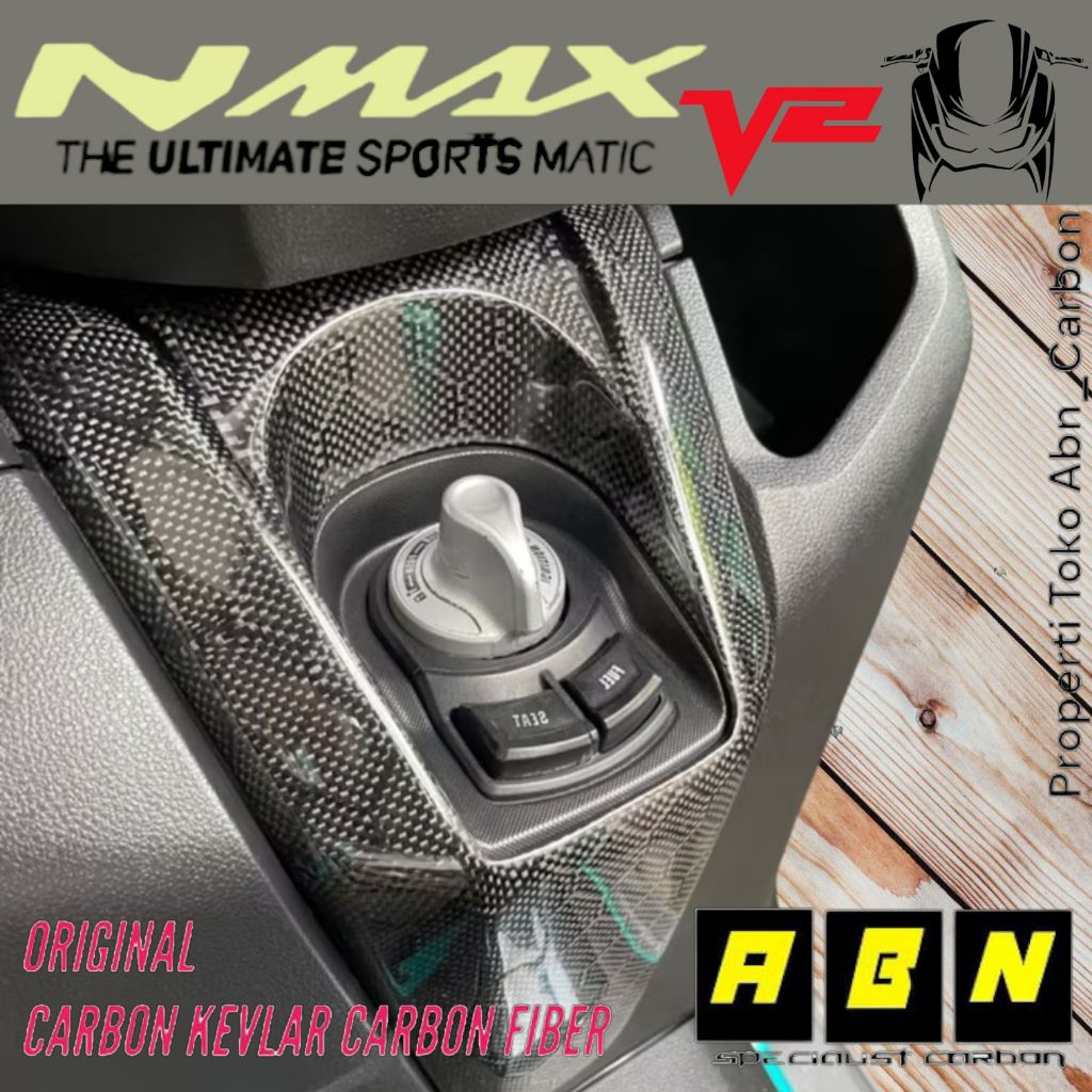 Legshield Nmax new Karbon Kevlar Karbon Fiber Cover Kunci kontak Nmax V2 Nmax new