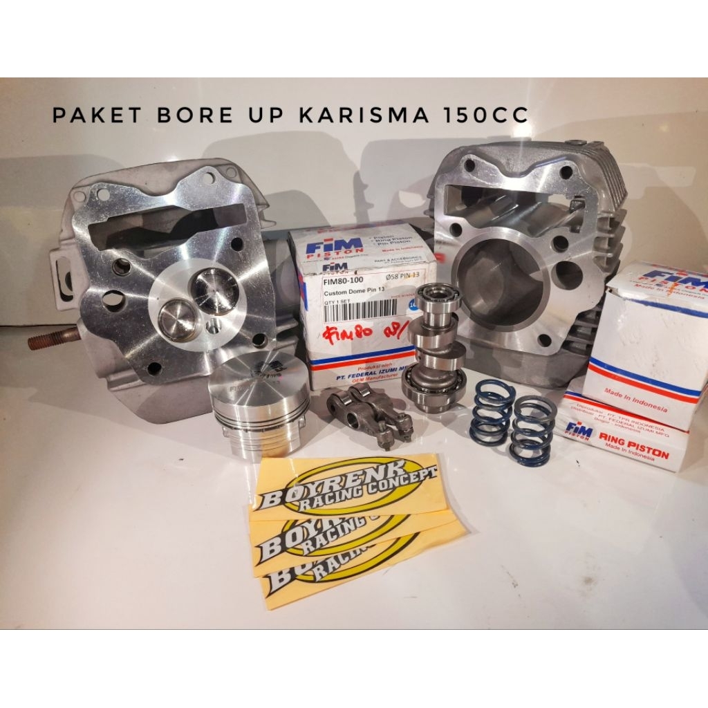 PAKET BORE UP BLOK KOP KARISMA/KHARISMA/KPH/SUPRA X 125/SUPRA X 125 HELM IN 150CC - BOYRENK RACING C
