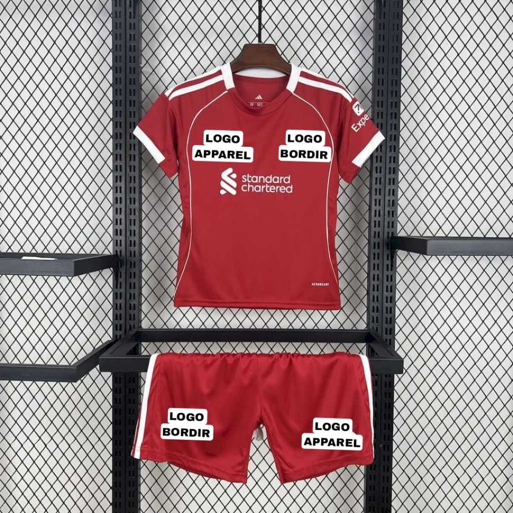 Jersey Bola Anak/Kids Liverpool Home 25/26 Grade Ori High Quality