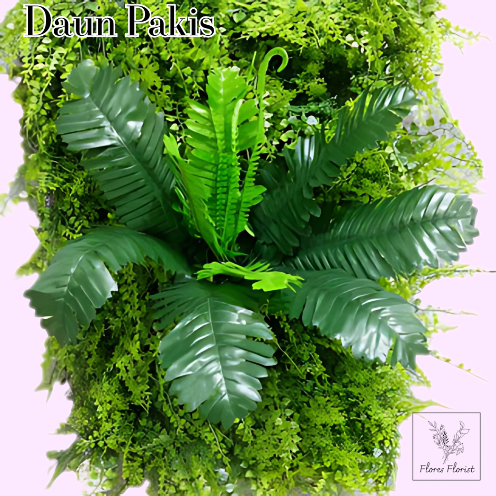 Daun Pakis Artificial Dinding Jumbo Premium Plastik Hiasan Dinding Pakis / CZ-21