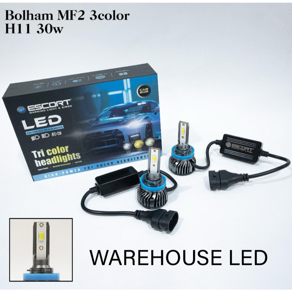 LAMPU LED 3 WARNA H11 12V KABUT FOGLAMP SUPER TERANG DAN FOKUS