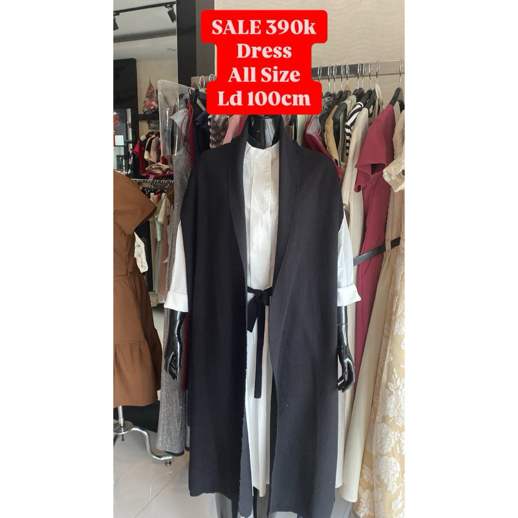 Dress Wanita kemeja Putih With Long BL Cardigan// Dress Wanita Terbaru