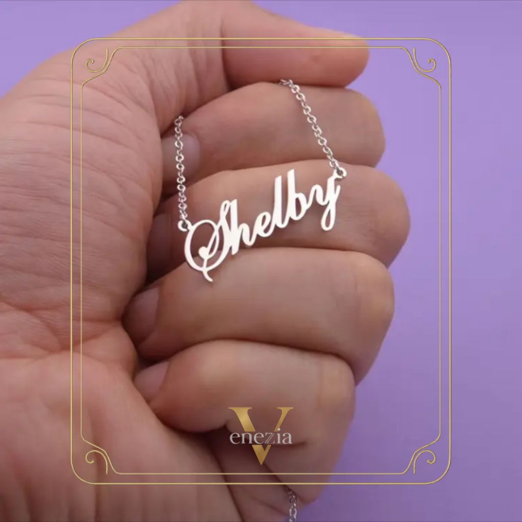 Kalung nama titanium anti karat anak dewasa kalung nama aksesoris wanita necklace aksesoris Cantik