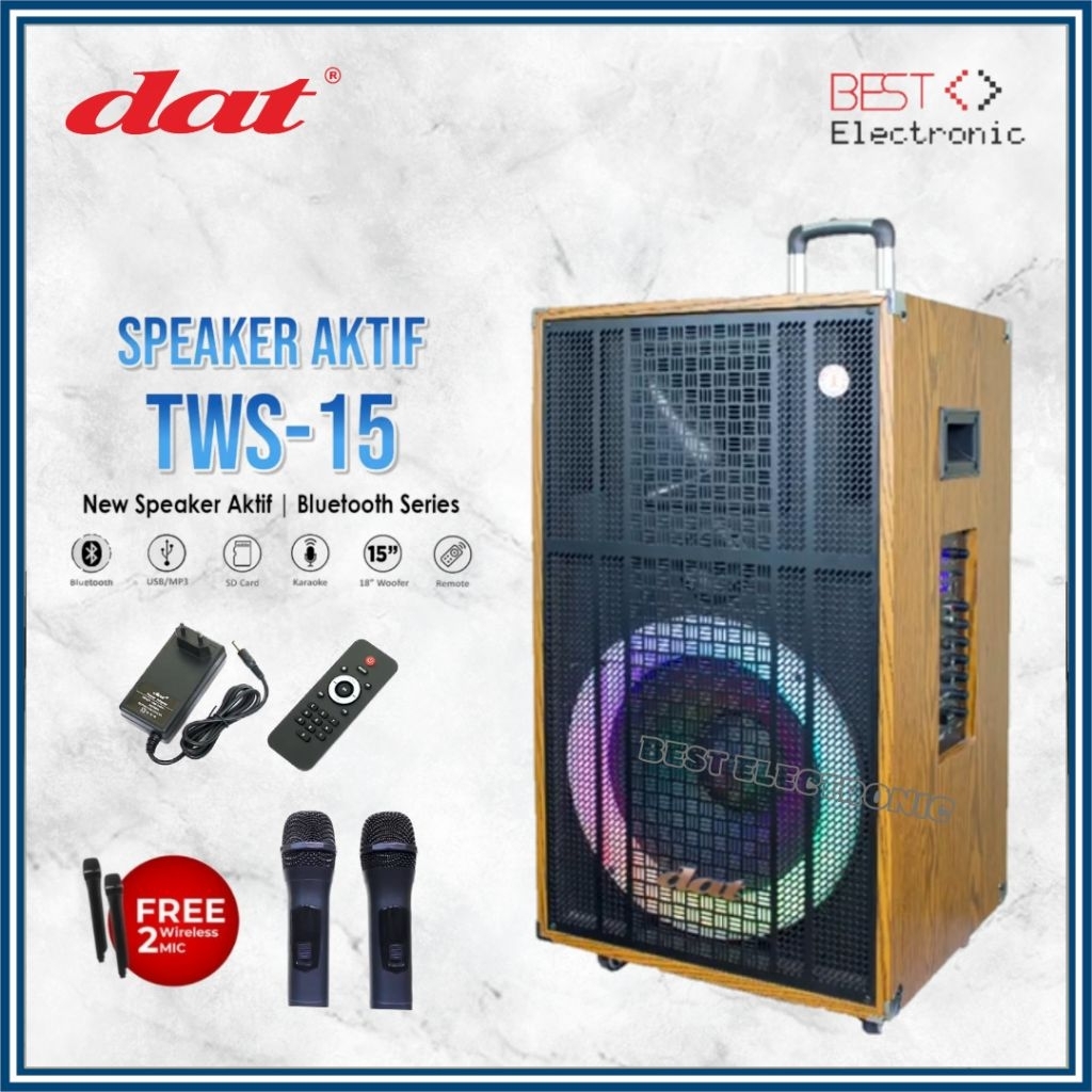 SPEAKER AKTIF TROLLEY 15 INCH DAT TWS 15 TWS15 TWS-15 BLUETOOTH