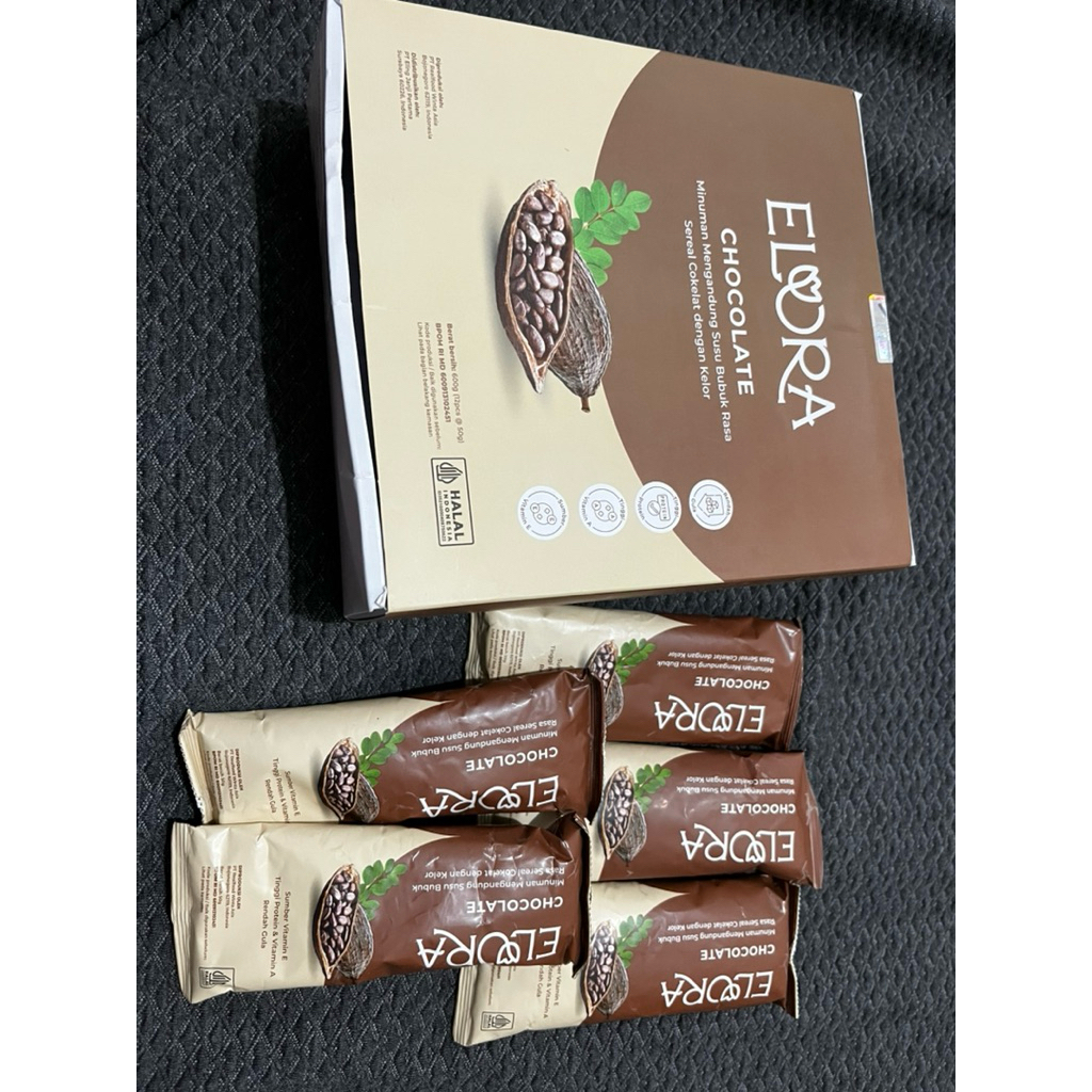 

Eloora Chocolate - Susu bubuk rasa sereal cokelat dengan kelor