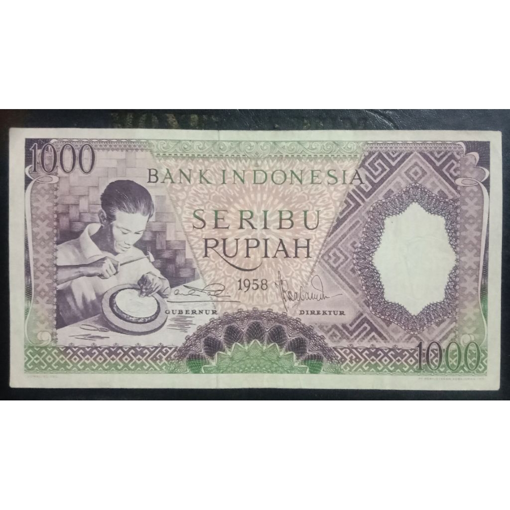 UANGKUNO 1000 RUPIAH PEKERJA THN 1958