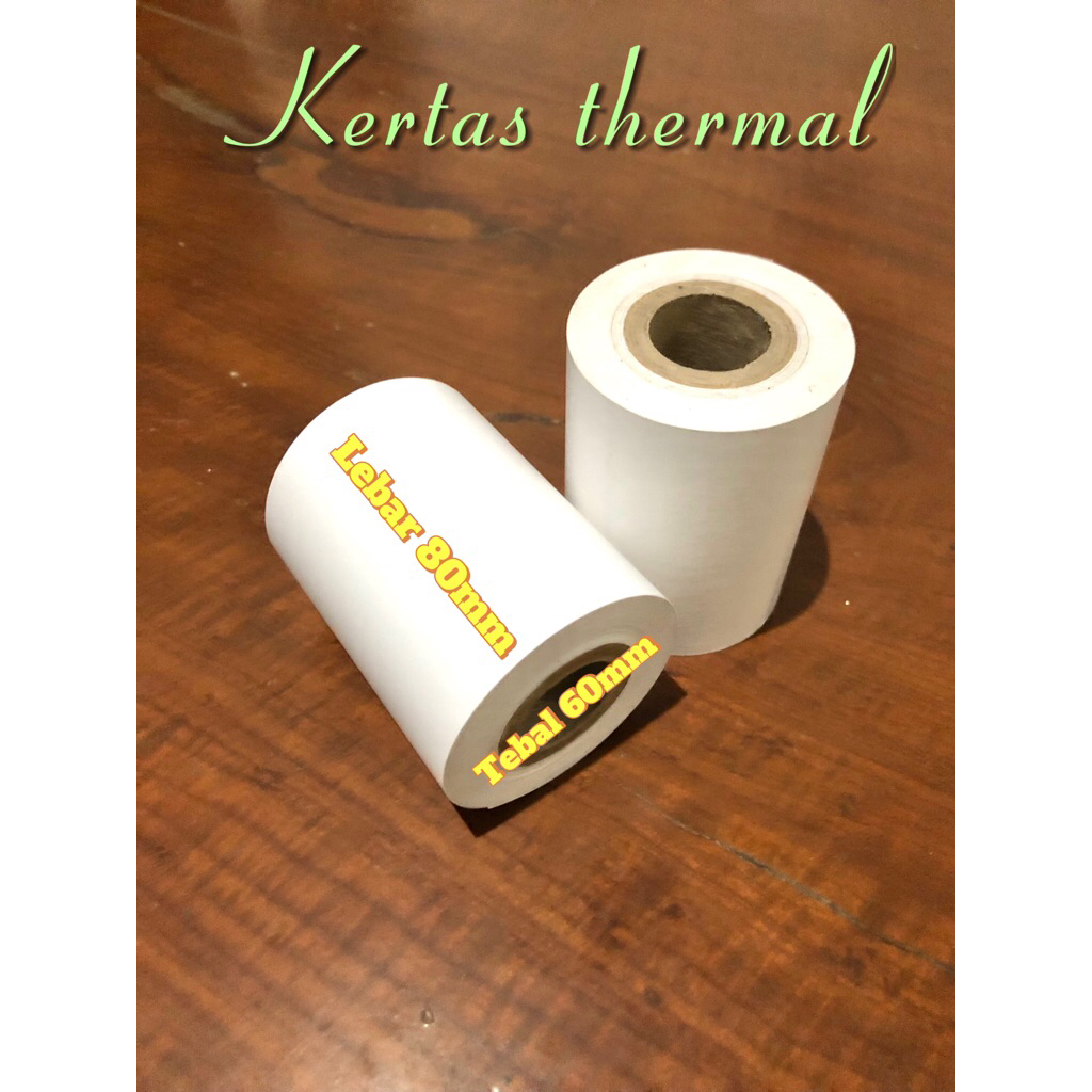 

kertas thermal paper/struk kasir/ukuran(80 x 60)thermal roll/resi,olshop