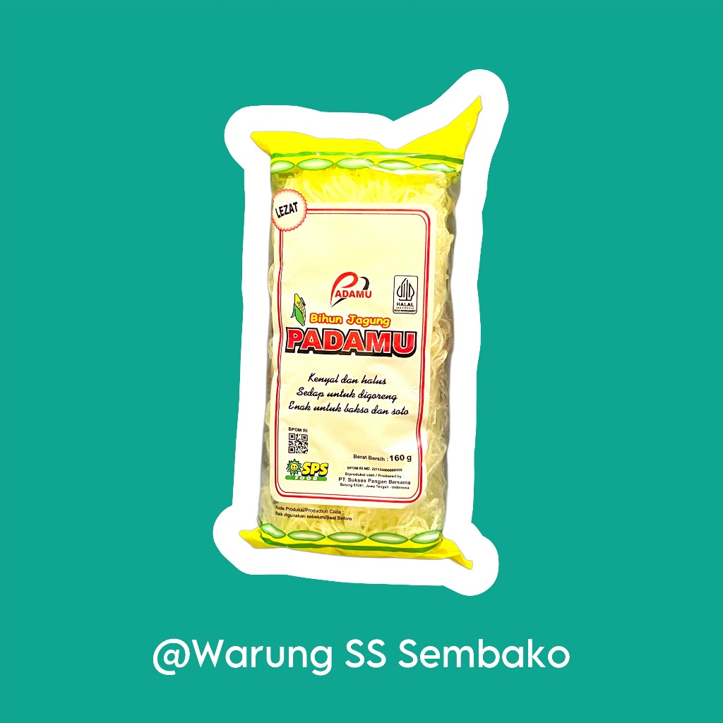 

Padamu Bihun Jagung kemasan kecil 1 pcs 160 gram