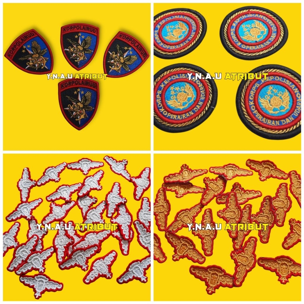 ATRIBUT PDL POLRI/WING BAHARI POLRI BORDIR TIMBUL / PIN PDL RODA POLAIRUD POLRI / BET LENGAN KORPS P