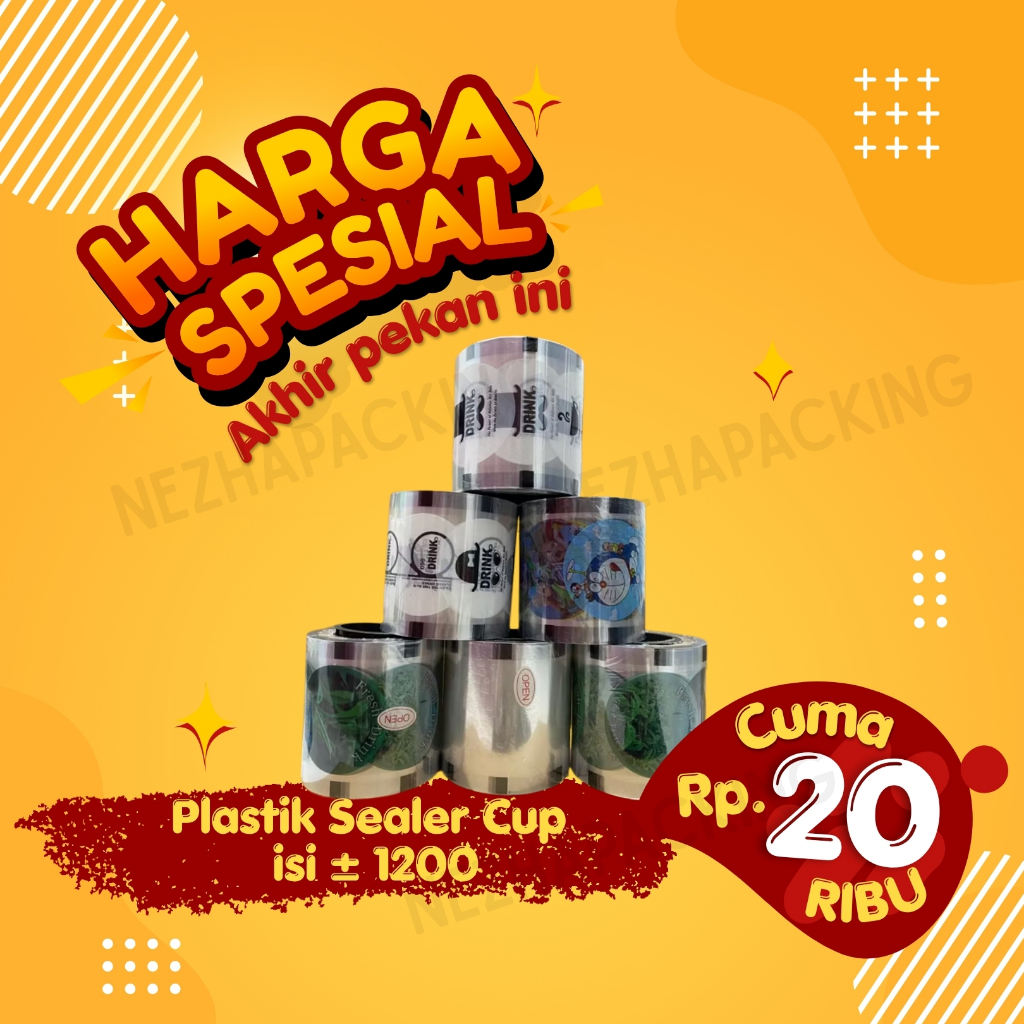 Cup Sealer Isi 1200 Cup / Plastik Lid Cup Sealer / Tutup Gelas / Tutup Minuman Gelas / Cup Minuman