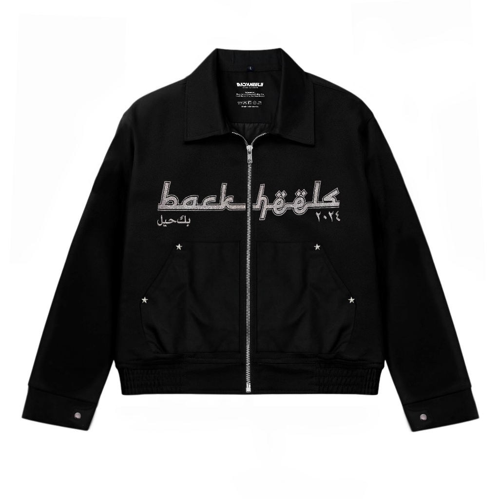 Backheels Work Jacket Boxy Zayn Hitam Unisex