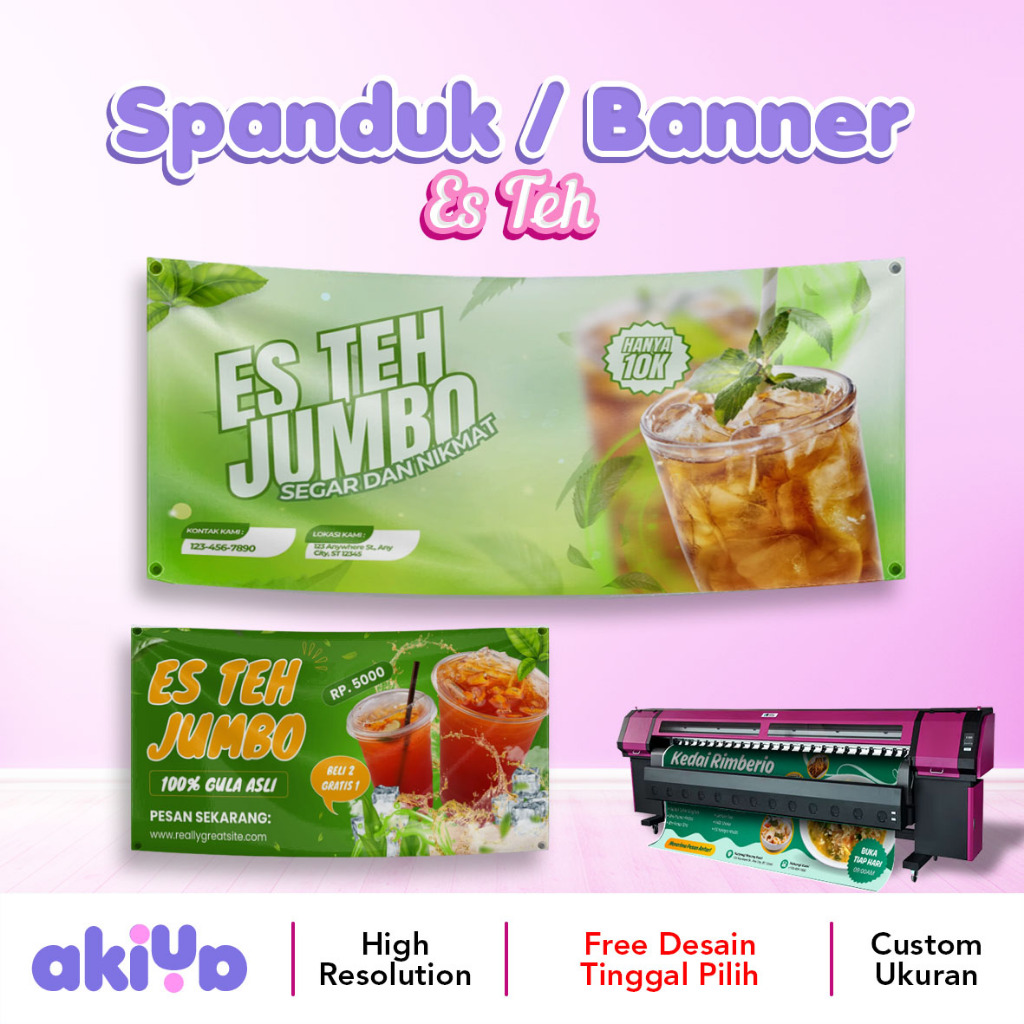 BANNER / SPANDUK ES TEH (FREE DESAIN)