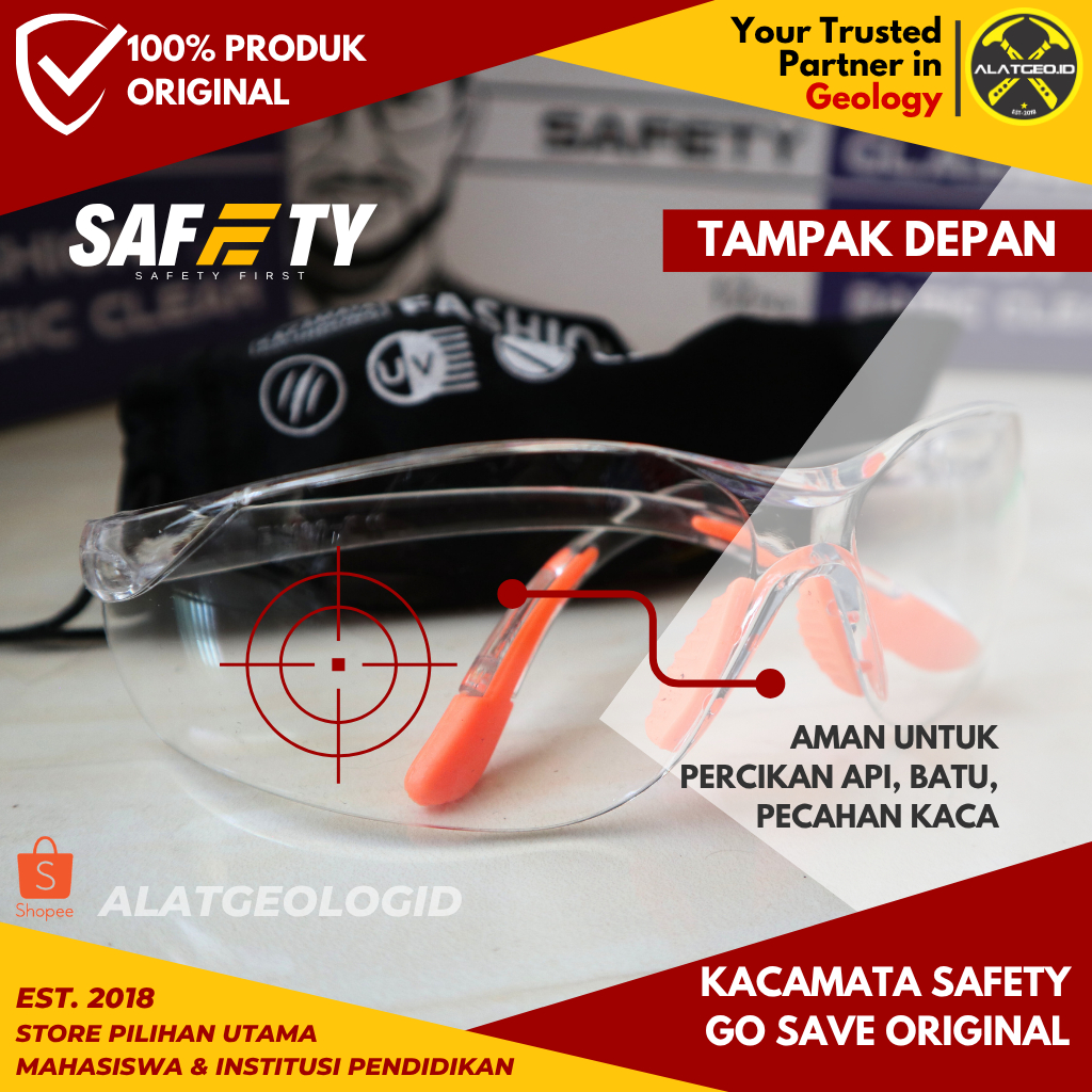 Sanstore05 Kacamata Safety Geologi Pertambangan Gosave/Kings Original Apd