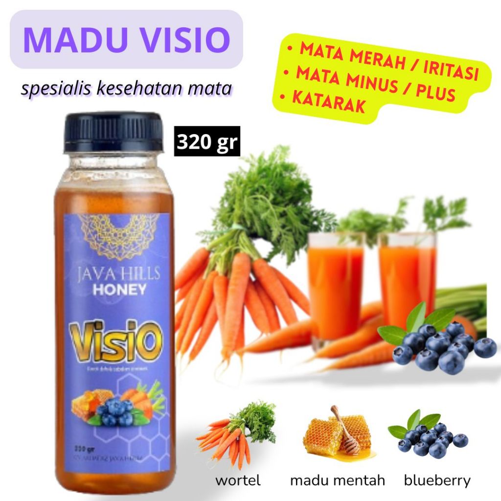

MADU VISIO SOLUSI MATA MERAH MINUS KATARAK SILINDER BURAM PLUS VITAMIN KESEHATAN MATA JAVAHILL HONEY