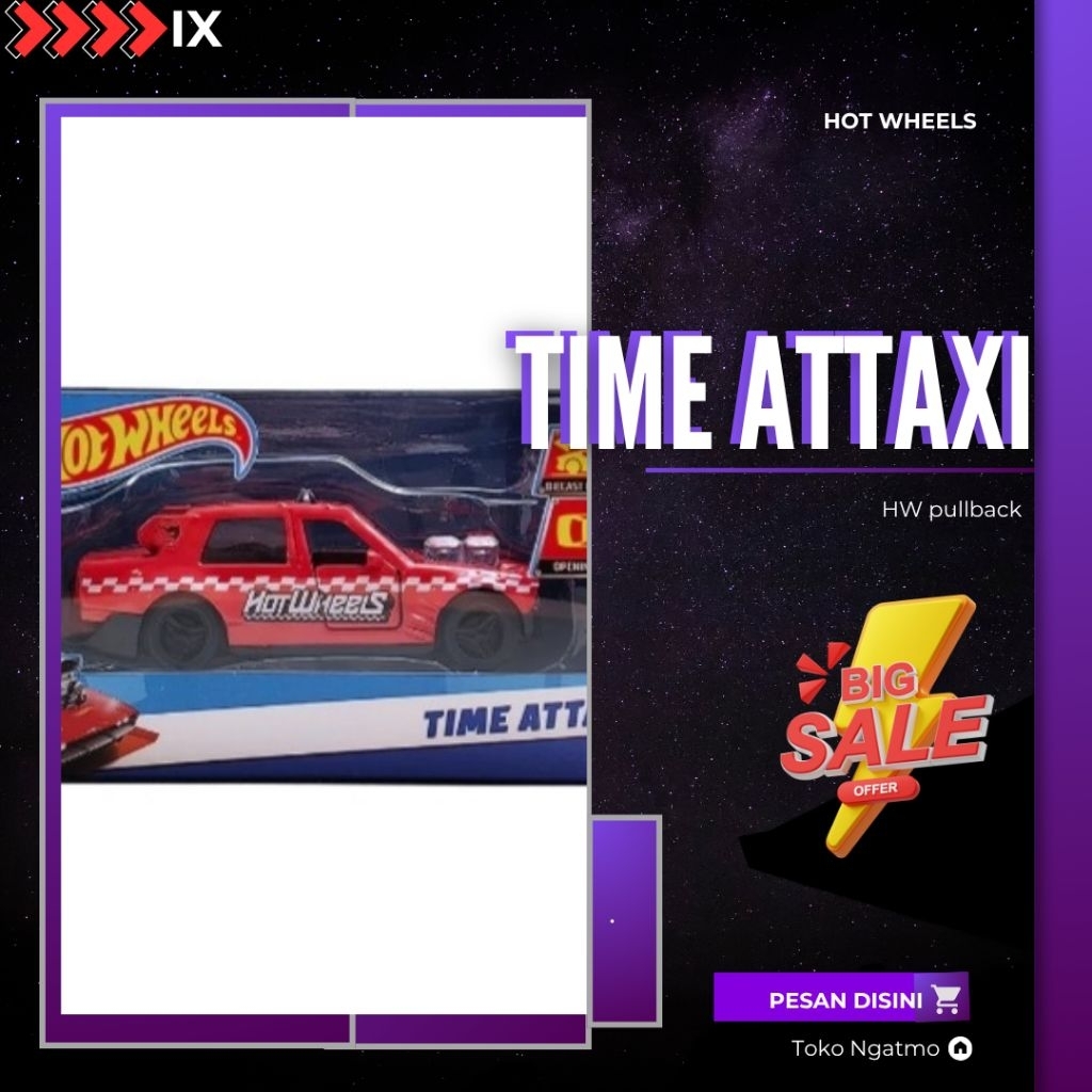 Hot Wheels Pullback " Time Attaxi "
