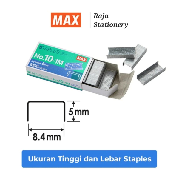 

STAPLES MAX 5MM NO. 10-1M / STEPLES MAX KUALITAS SUPER NO.10-1M