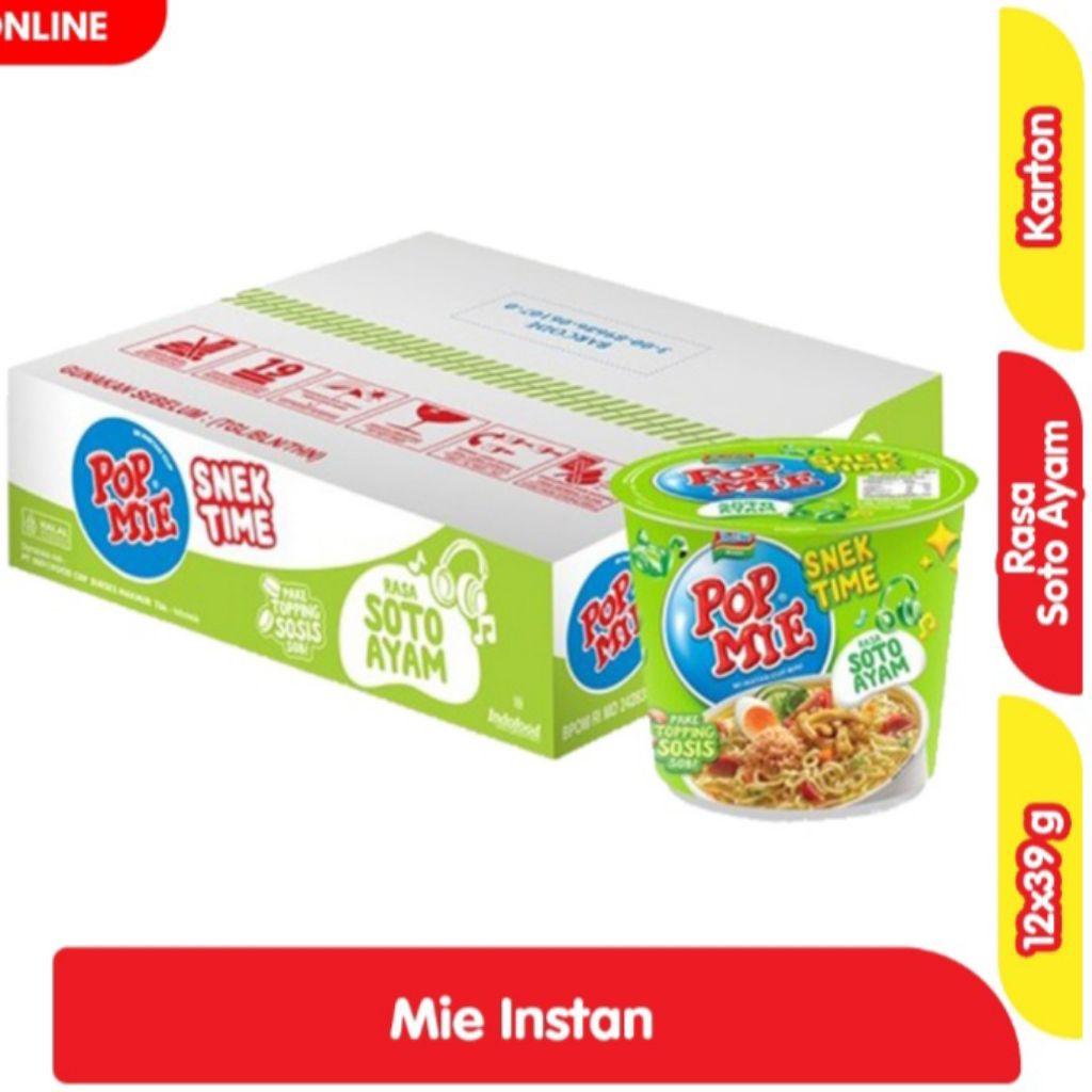 

POP MIE MIE INSTAN CUP 1 KARTON ISI 12