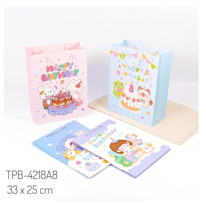 

PAPERBAG PREMIUM HAPPY BIRTHDAY SIZE 33X25CM / PAPERBAG ULANG TAHUN / PAPERBAG HBD CUTE