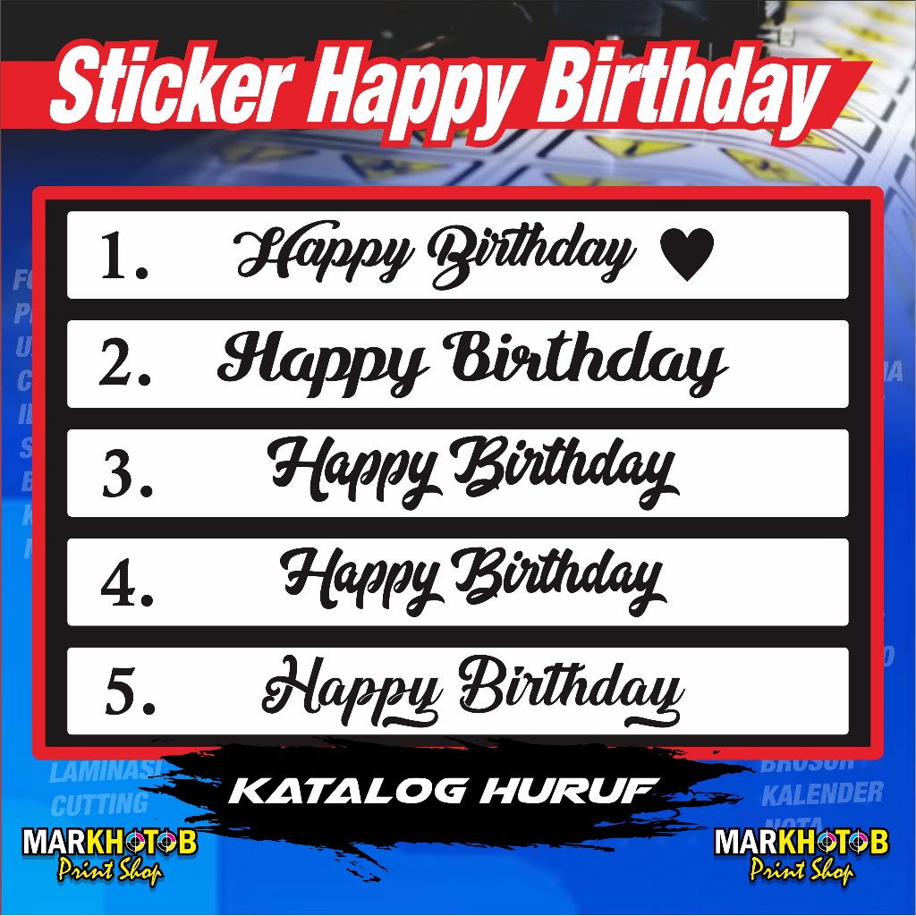 

STICKER HAPPY BIRTHDAY | STIKER CUTTING | STICKER CUSTOM | STICKER PITA | STICKER BUKET BUNGA sticker bucket bouqet