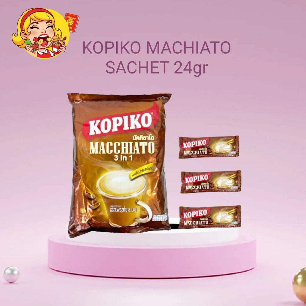 

Kopiko Macchiato Thailand 24g – Kopi Susu Lembut & Creamy Sachet Import HALAL