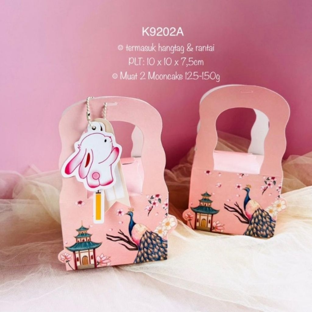 

PAGODA PEACOCK - Box mooncake 100-150gr isi 2 rabbit mid autumn dus kotak kue bulan moon cake 125gr