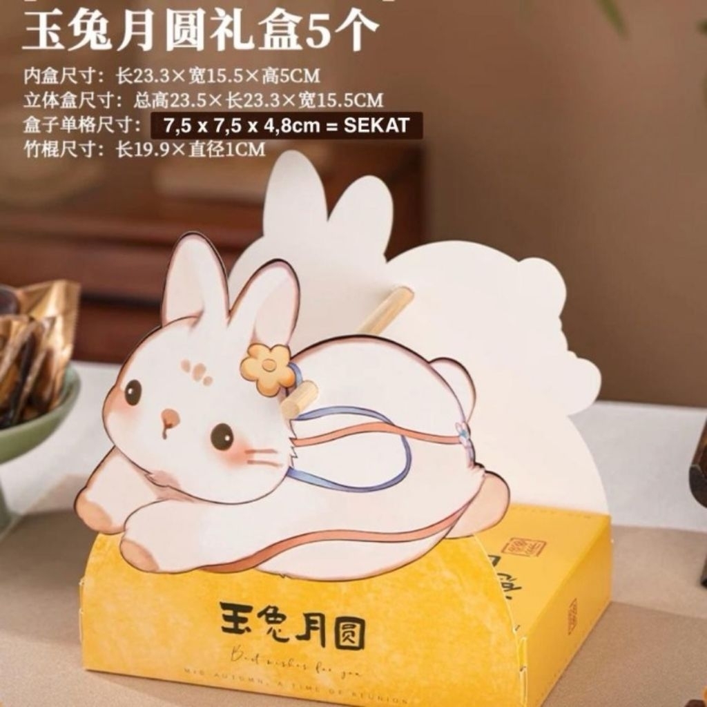 

BUNNY RABBIT - Kotak mooncake 75gr sekat 6 mid autumn festival dus kue bulan box packaging moon cake