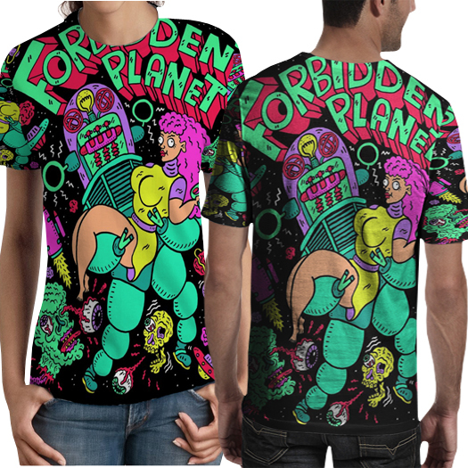 Kaos Forbidden Planet Tshirt Fullprint Unisex Casual Bahan Polyester Jersey [PO 3 HARI]