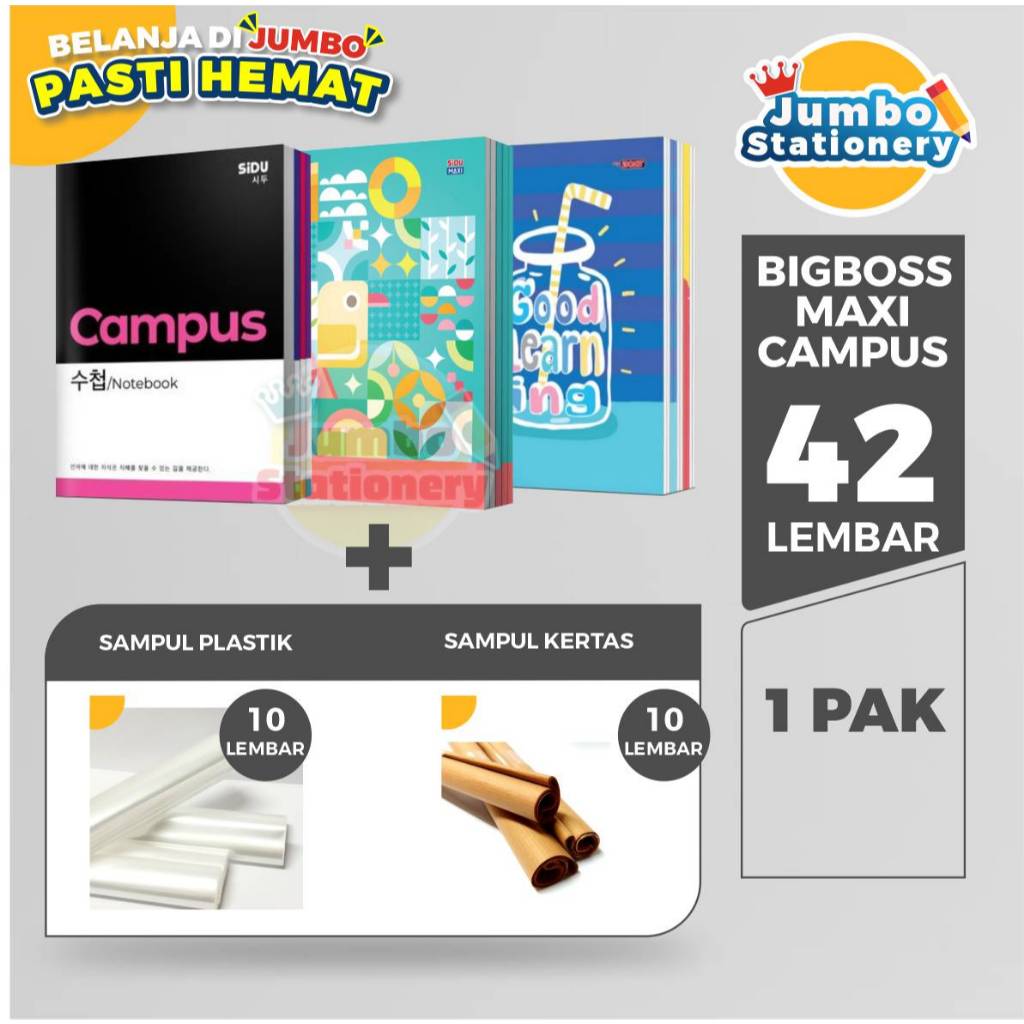 

1 PAK Buku Tulis Big Boss BigBoss SIDU Maxi Campus 42 Lembar Ukuran B5 Boxy Buku Campus