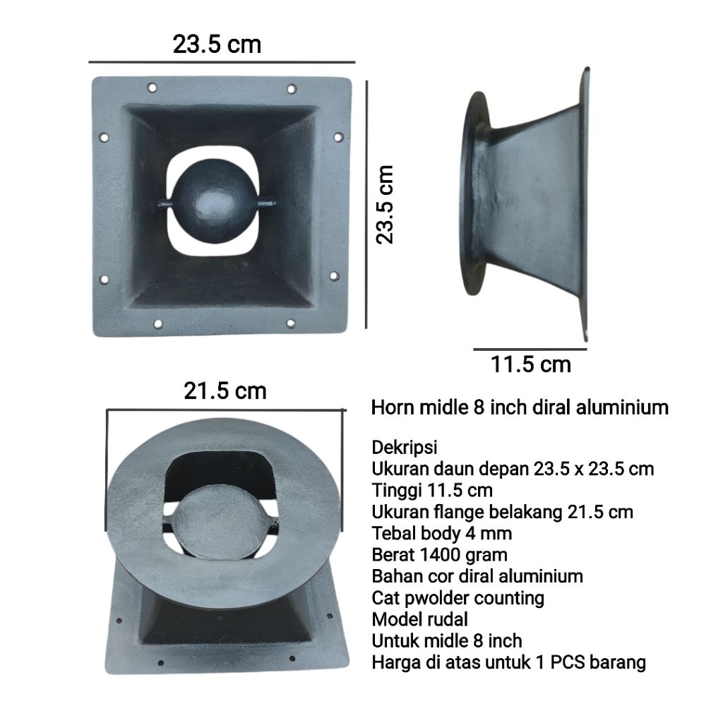 Horn midle 8 inch cor diral aluminium