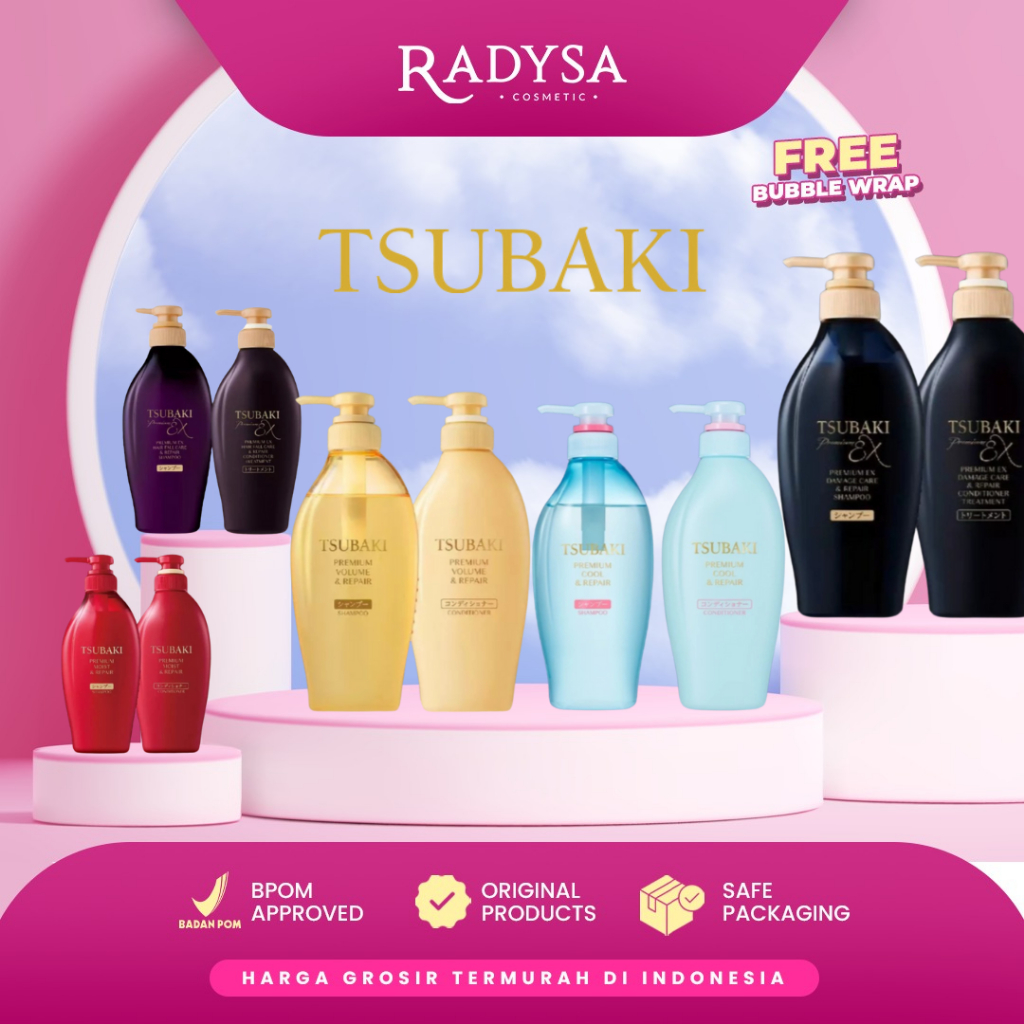 RADYSA - Tsubaki Shampoo - Conditioner Kemasan Baru 450ml || Shampo Premium Cool & Repair - Damage C