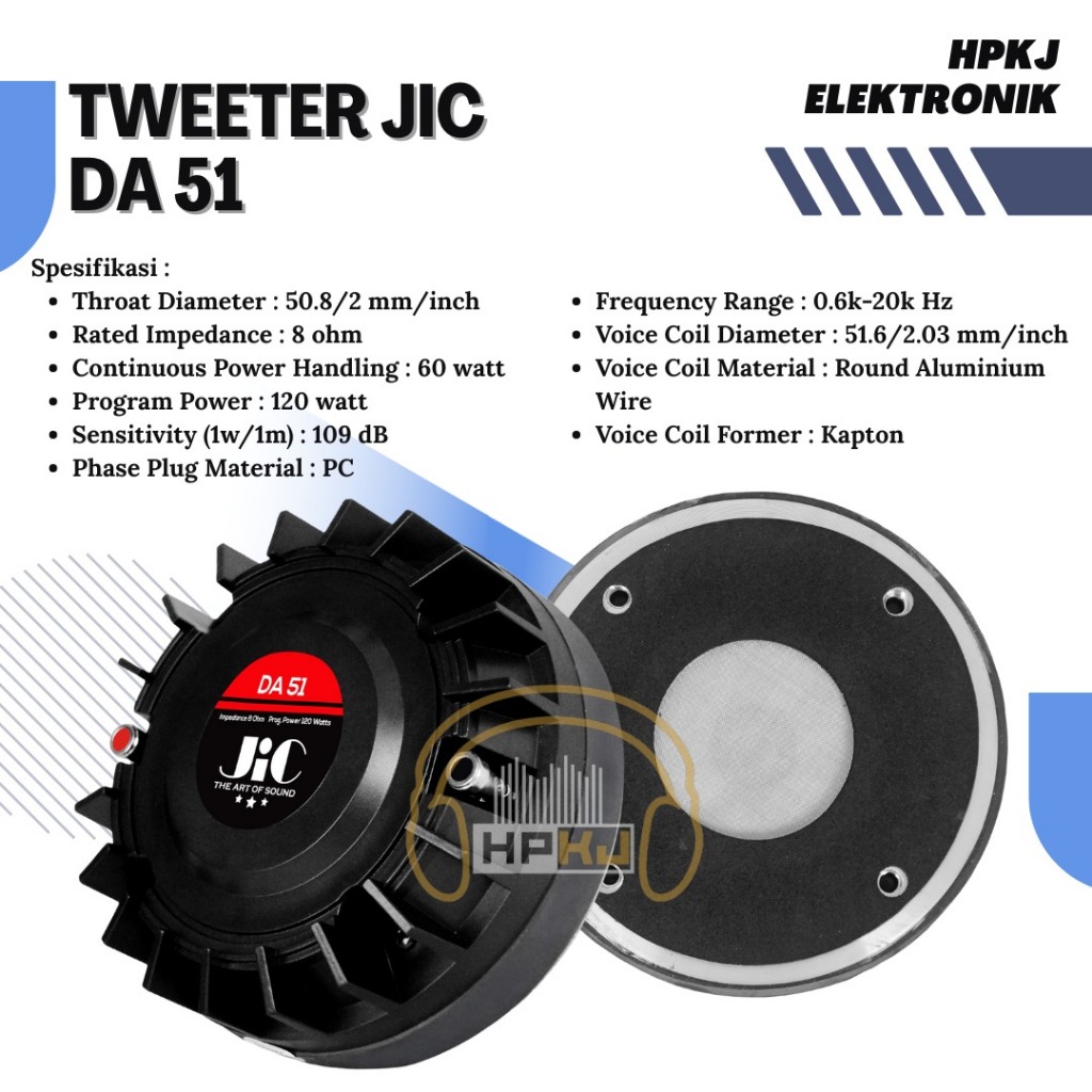 DRIVER TWEETER JIC DA 51 tweeter twiter jic da-51 tweeter da 51