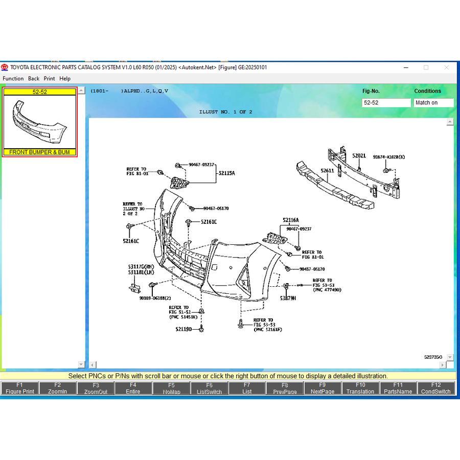 TOYOTA  EPC (Electronic part catalog ) TOYOTA - 2025/-01