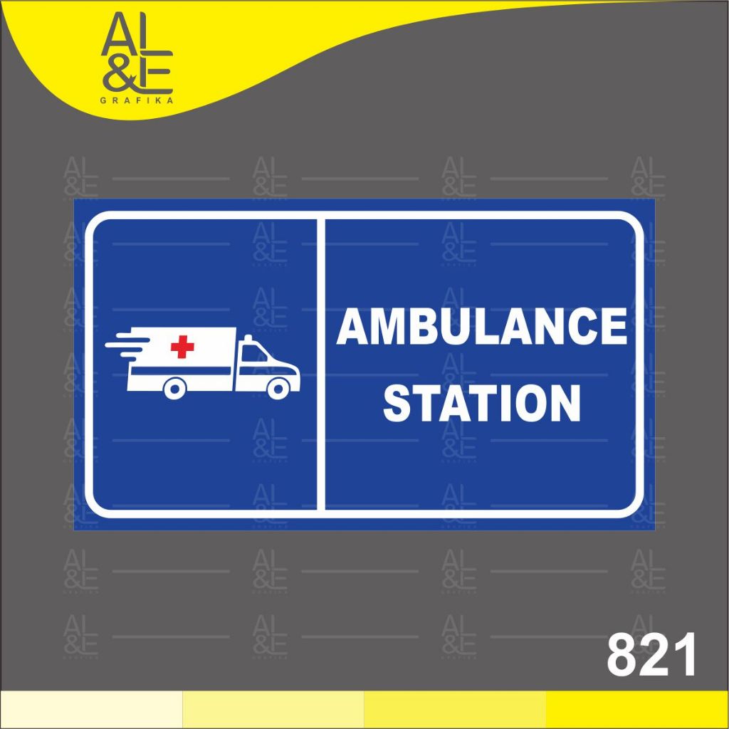

821 - Stiker Keterangan Ambulan Parkir atau lokasi parkir ambulance, Stiker Vynil Premiun dan Murah