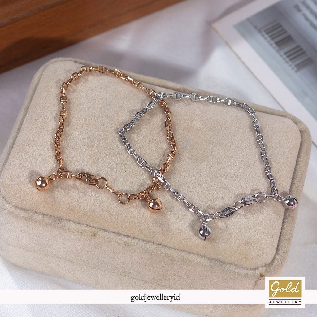 Gelang emas putih kadar 750 17k - PGL14092200 - model flik hrms