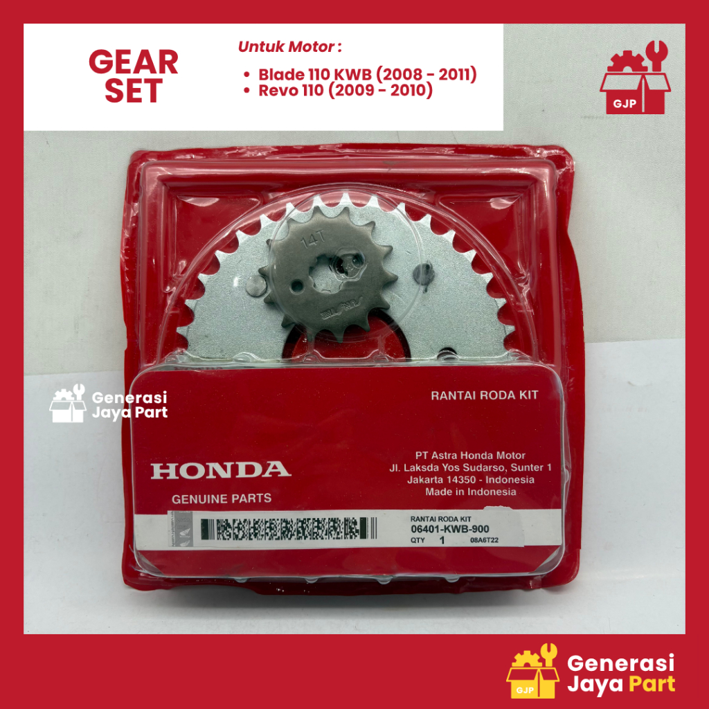 Gear Set  Blade 110 KWB Revo 110 06401-KWB-900 | GEAR SET | HONDA | Asli Ori | Sparepart Motor Tange
