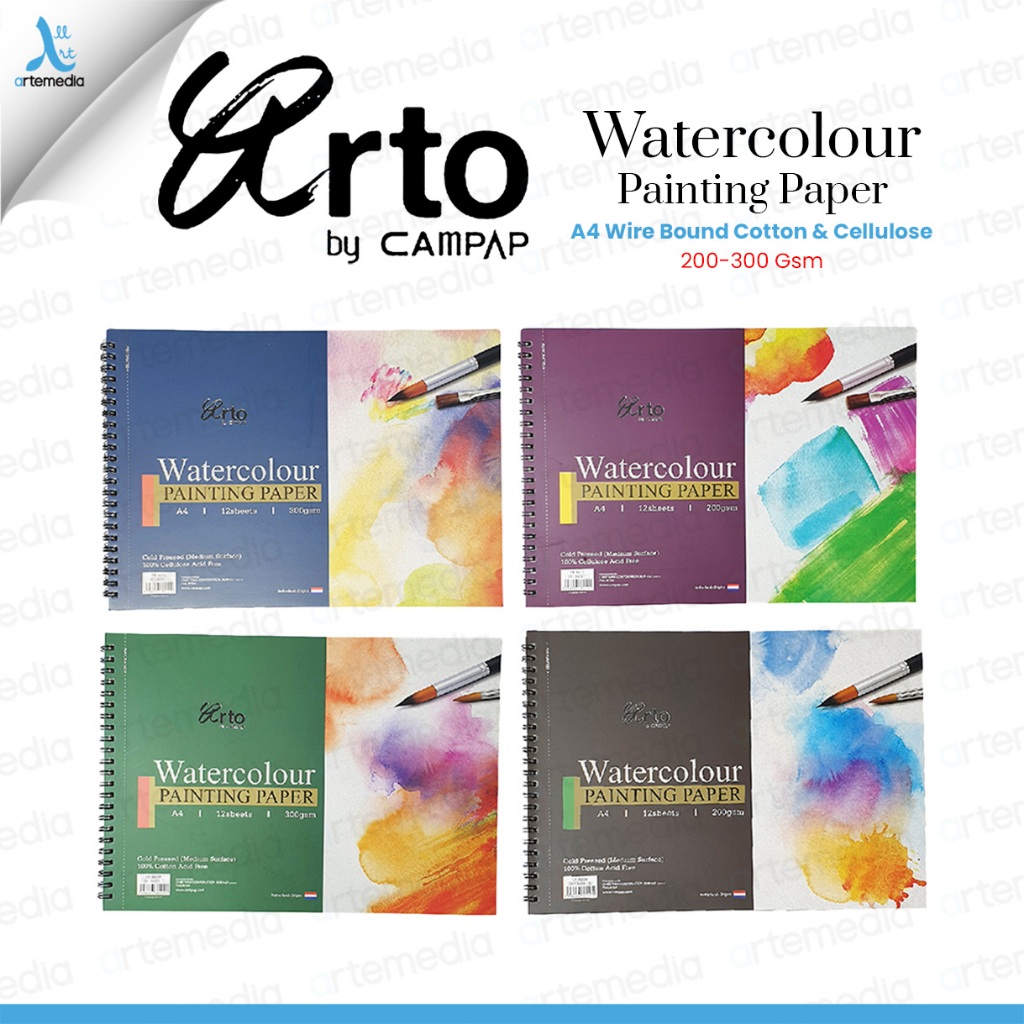 

Arto A4 Watercolor Pad Paper Wire Bound Sketchbook