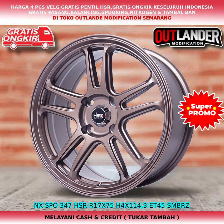 velg promo r17 lobang 4 untuk mobil Accent Atoz Elantra Panther Carens Pride dll hsr nx spo r17