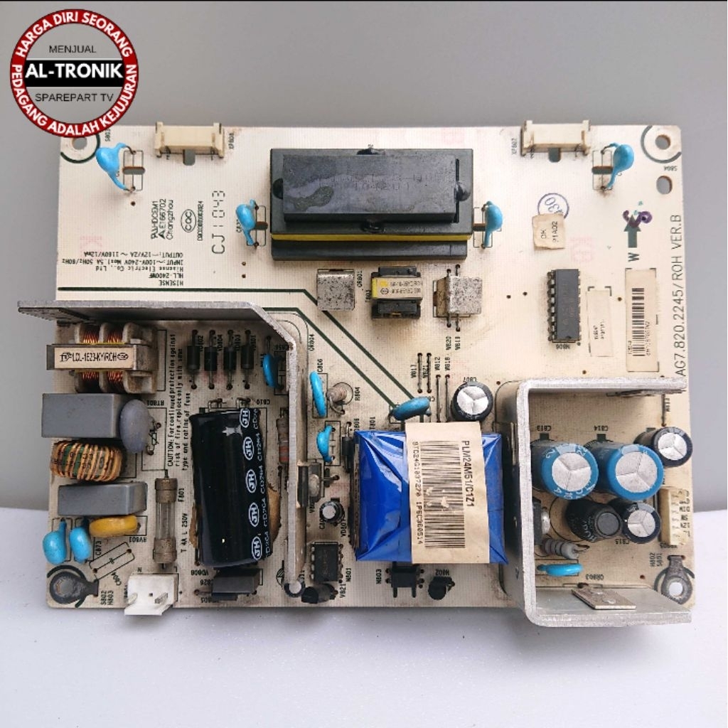 POWER SUPPLY TV LCD POLYTRON 24 INCH MODEL PLM 24M51 REGULATOR PSU POWER SUPLAY POLITRON PLM24M51 PL