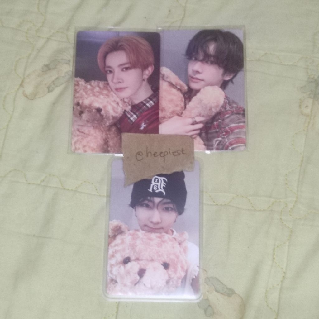 WTS PHOTOCARD PC HEESEUNG JAKE JUNGWON LD LUCKY DRAW YZY YIZHIYU ROUND 4 TEDDY BEAR INA