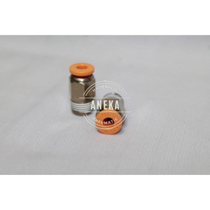 Fitting pneumatic lurus MPC selang 4mm x drat 1/8, 1/4inci, M5mm - MPC 04 - 01