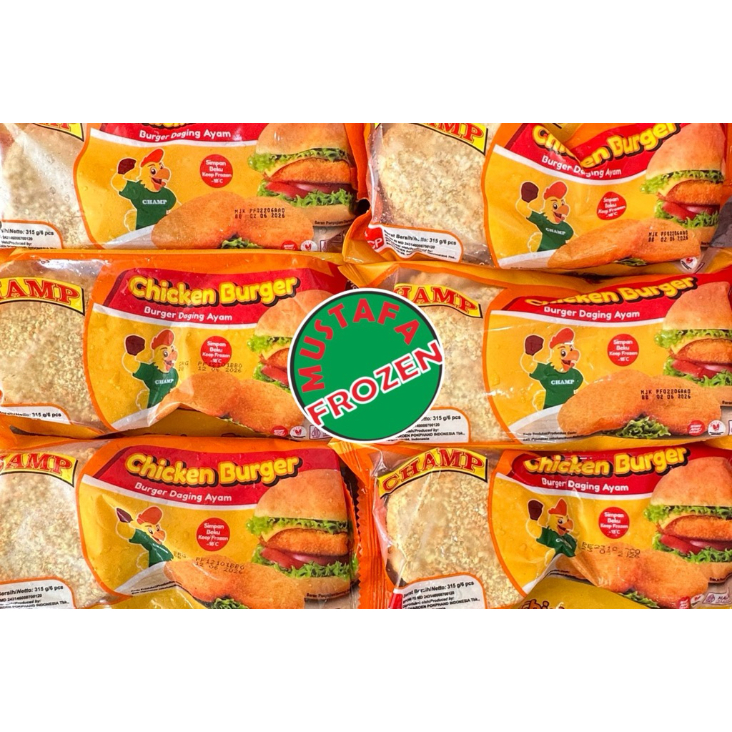 

Champ Burger Ayam Crispy 315gr (6pcs)