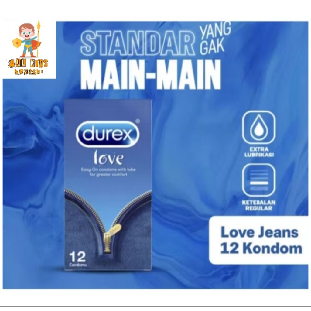 Kondom Durex Love Jeans Kondom Pria Extra Pelumas Pria 12s (AS)