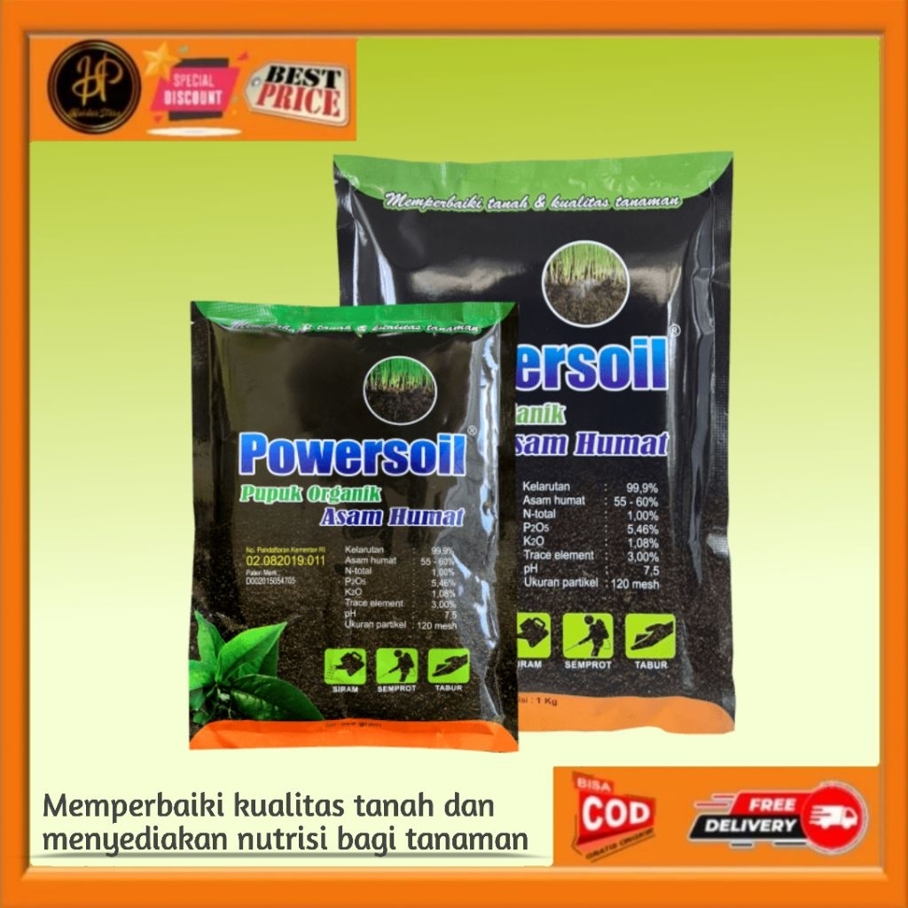 Powersoil Pupuk Organik Asam Humat Memperbaiki PH Tanah Dan Meningkatkan Kesuburan Tanah / Pembenah 