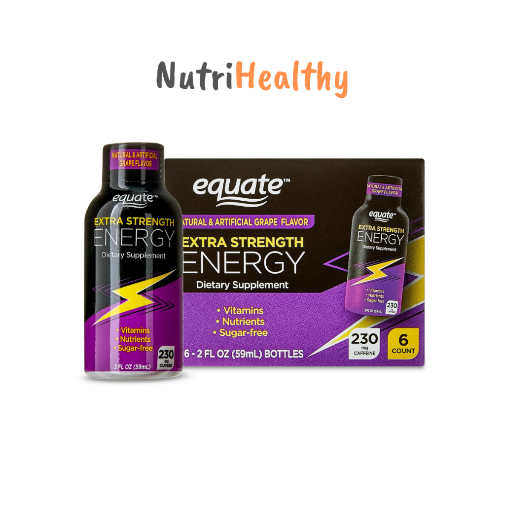 

Equate Extra Strength Energy Shot 230mg Caffeine 59 mL - Minuman Energi Cepat-Serap