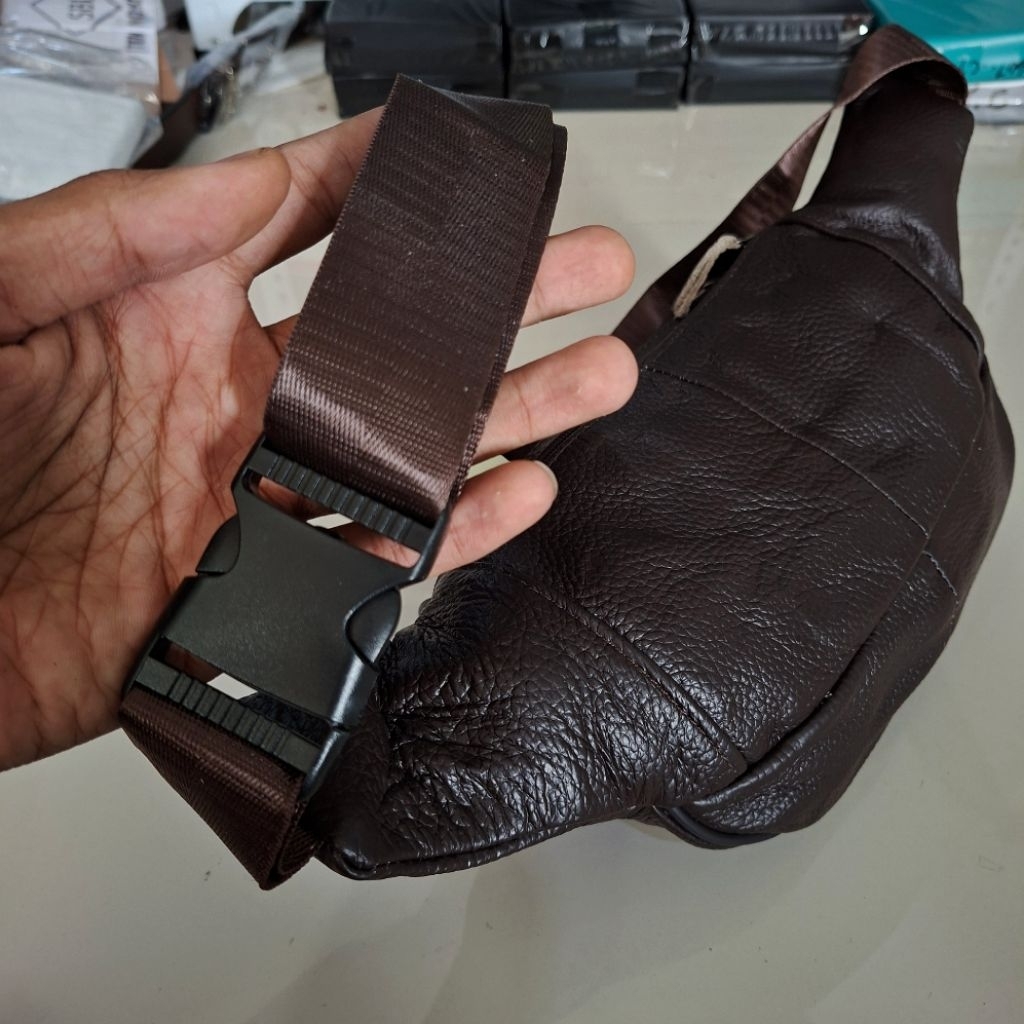 wajib punya selempang pinggang tas pria kulit kekinian kantong full kulit asli 2188
