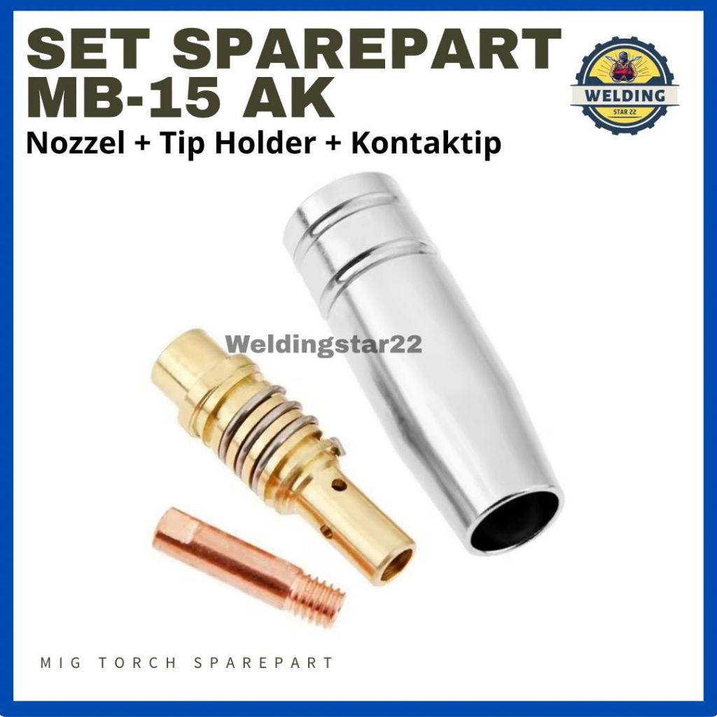 MB15 MIG Welding Torch Sperepart Set Binzel Nozzle Kontaktip Tip Holder - Kontaktip 0.8 - 1.0 Set
