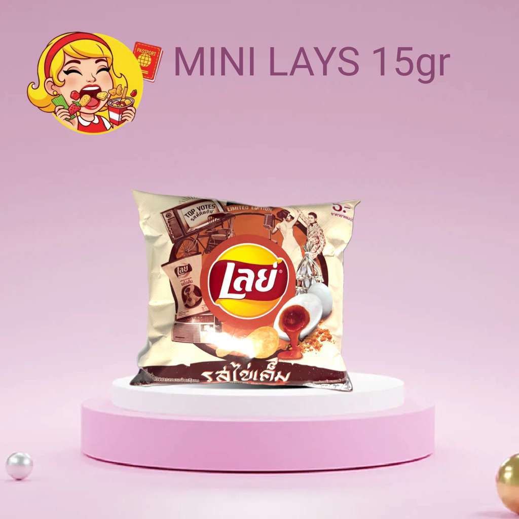 

Lay’s Thailand Salted Egg 15gr– Snack Kentang Telur Asin Halal Mini Size