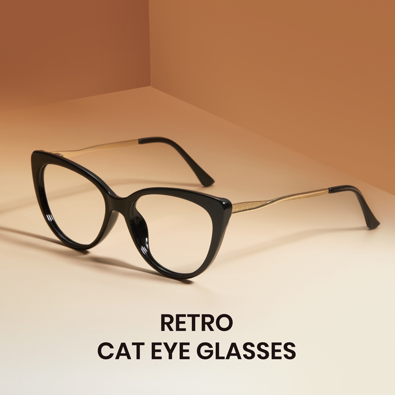 Cyxus Kacamata Cat Eyeglasses Retro Kacamata Anti Cahaya Biru Kacamata Hitam Photochromic